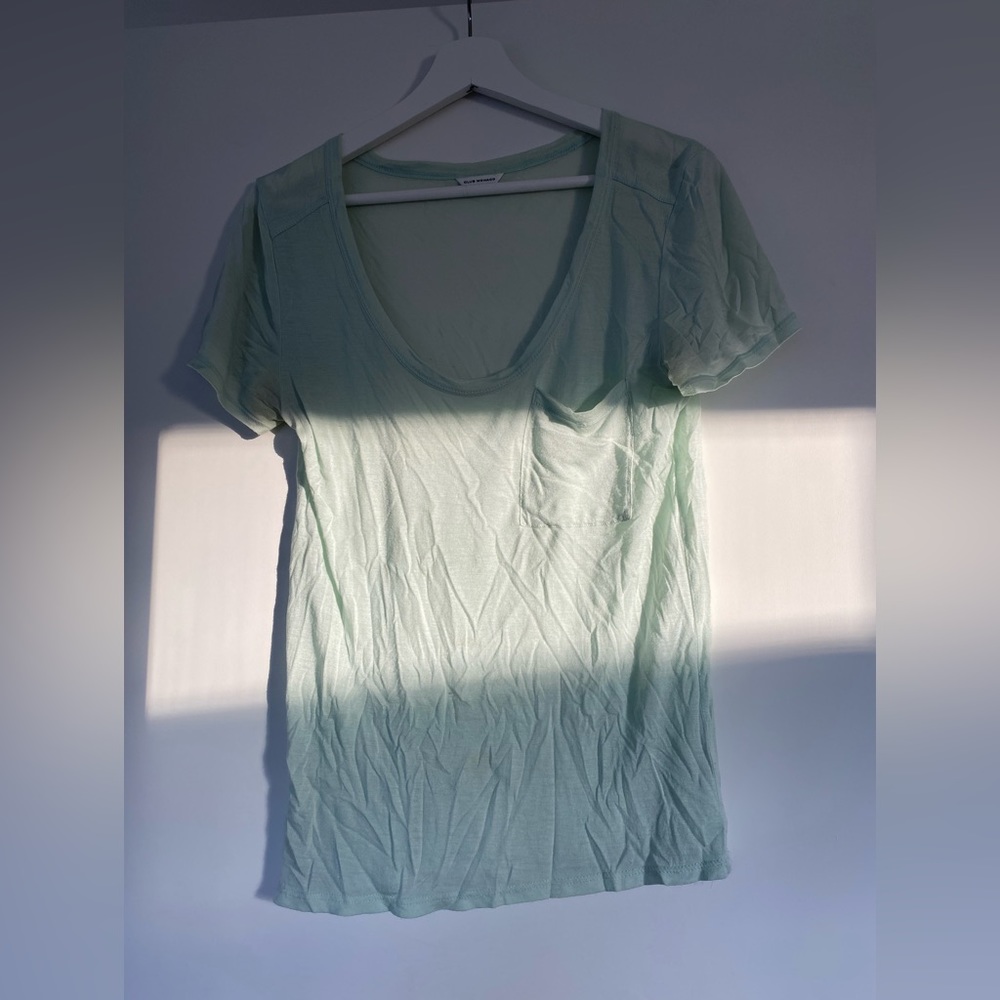 Club monaco seafoam jersey pocket tee